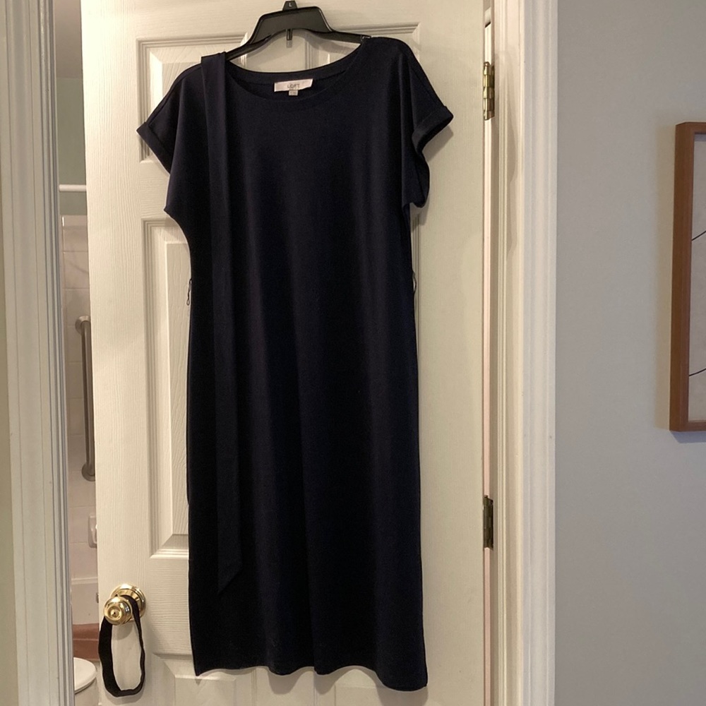 Worn Once - NWT Loft Navy Colored Dress w/ Belt SZ Medium